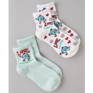American Eagle Earth Day Boyfriend Socks, 2pr. Brand New w/Tags